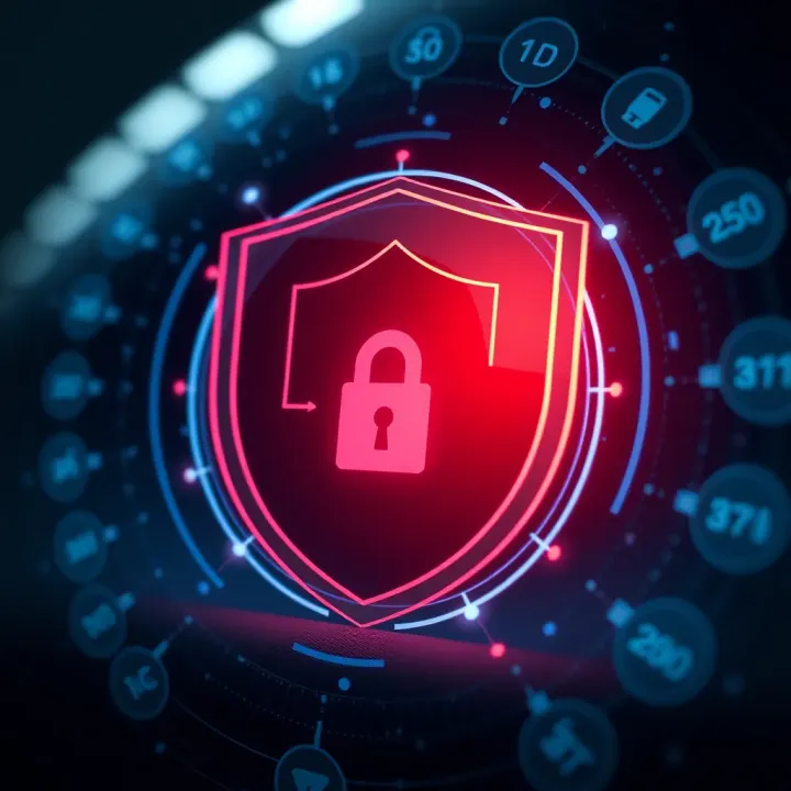 Security shield icon with digital locks representing safety measures in Quotex platform