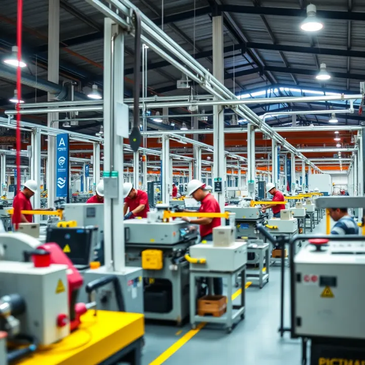 Modern manufacturing plant with advanced machinery in Colombia
