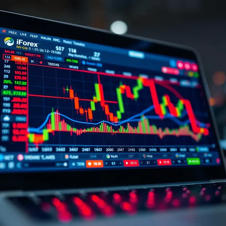 Graph showing trading performance and market trends on a digital platform