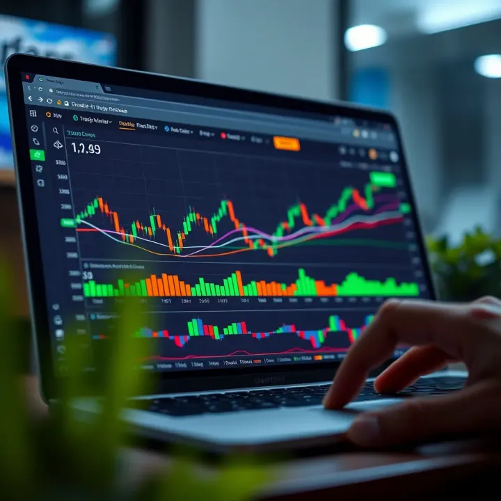 TradingView interface showing dynamic financial charts and analysis tools integrated within Deriv platform