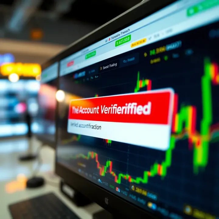 Verified account confirmation message on trading platform interface