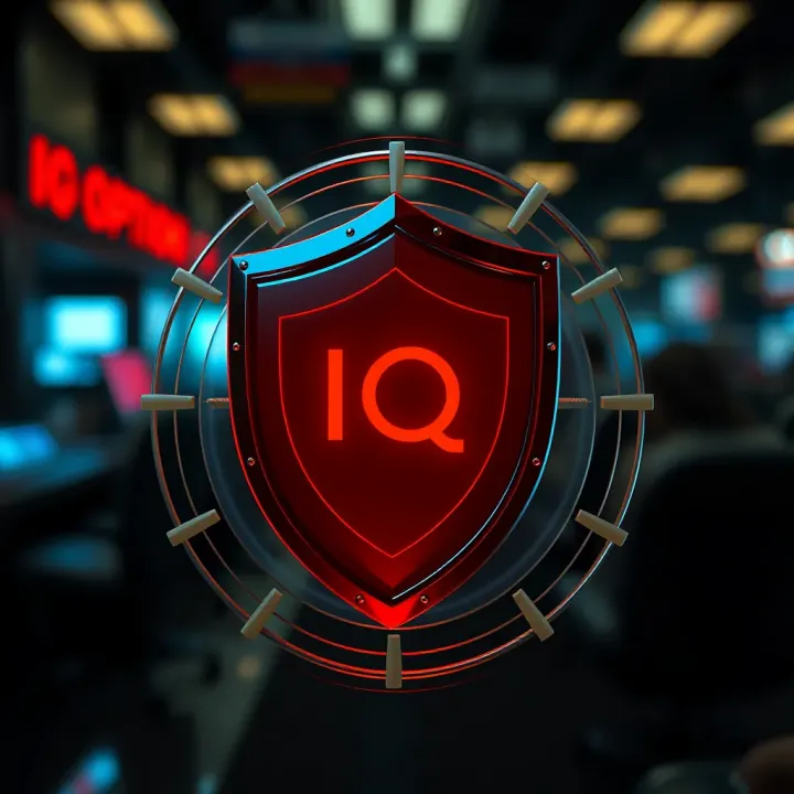 Security shield icon representing safety measures implemented by IQ Option for user protection