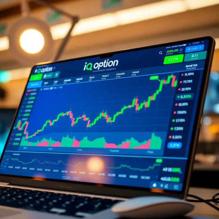 Overview of IQ Option Trading Platform Illustration of a digital trading platform interface displaying various financial assets and trade options