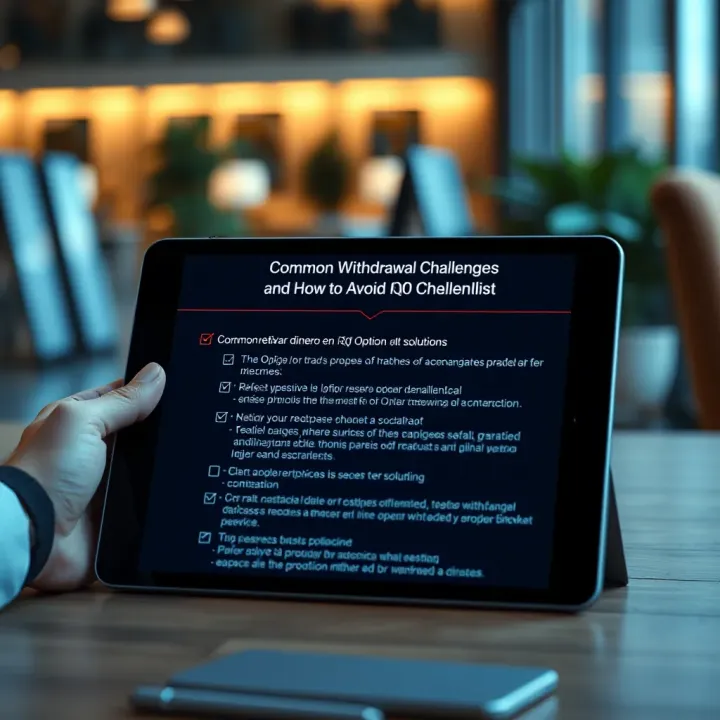 Checklist on a digital tablet highlighting common withdrawal errors and solutions