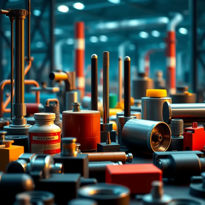 Various manufactured products representing key industrial sectors contributing to Colombia's economy