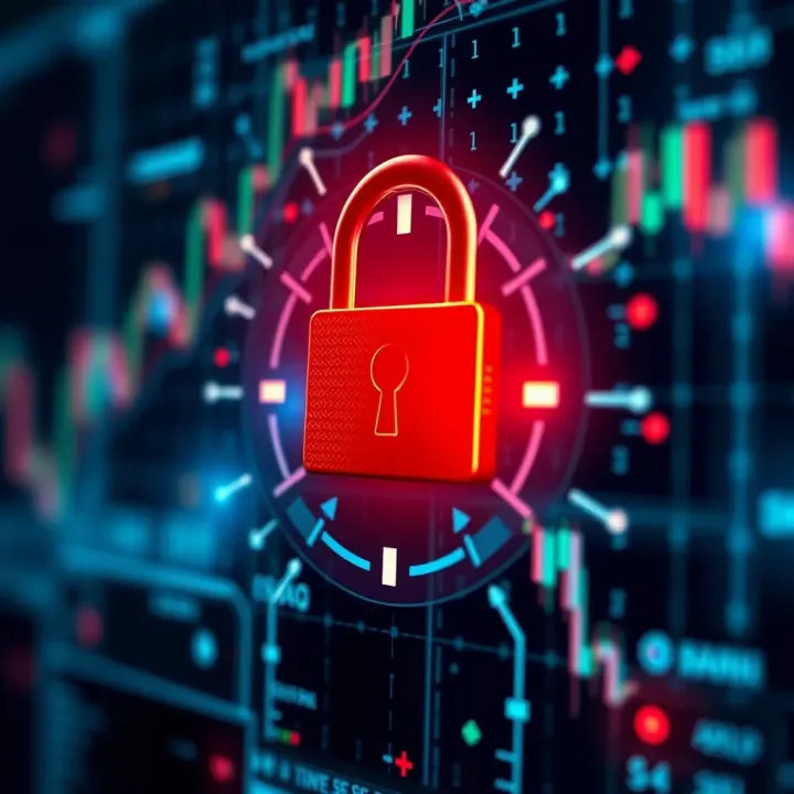 Secure digital lock symbolizing online trading security and protection measures
