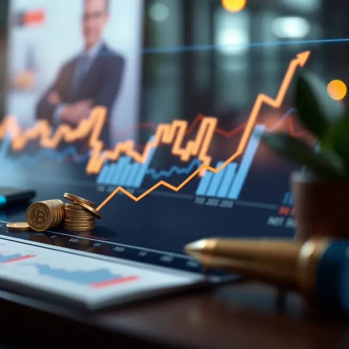 Graph showing financial growth and strategic planning