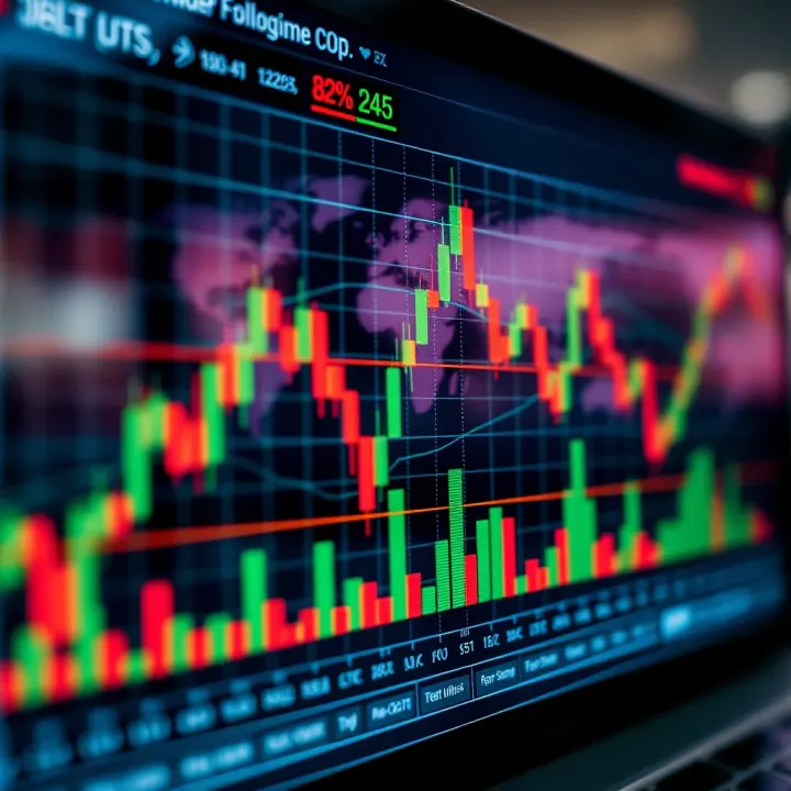 Graph showing financial options and contracts by difference trading concepts