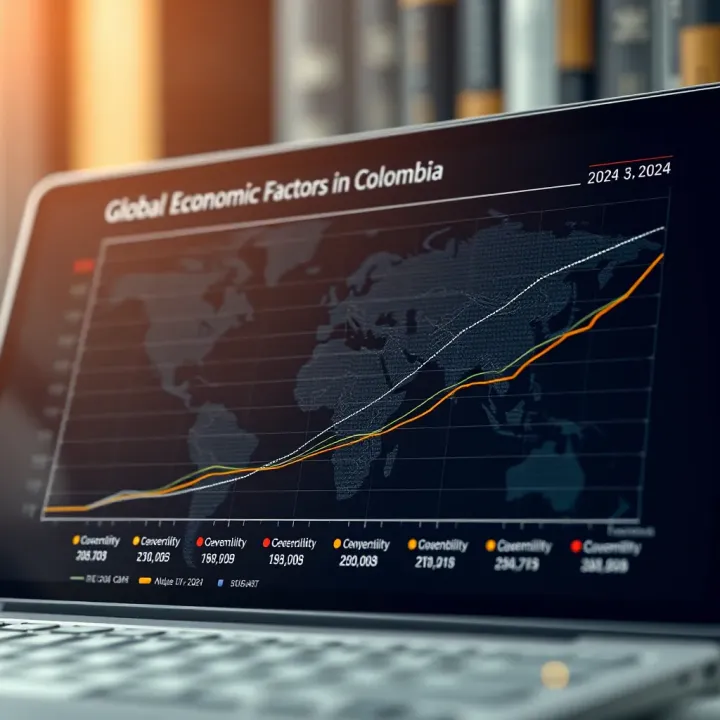 Chart illustrating global economic factors affecting the US dollar value in Colombia