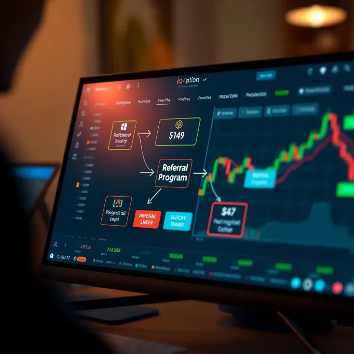 Diagram showing the referral program flow in an online trading platform