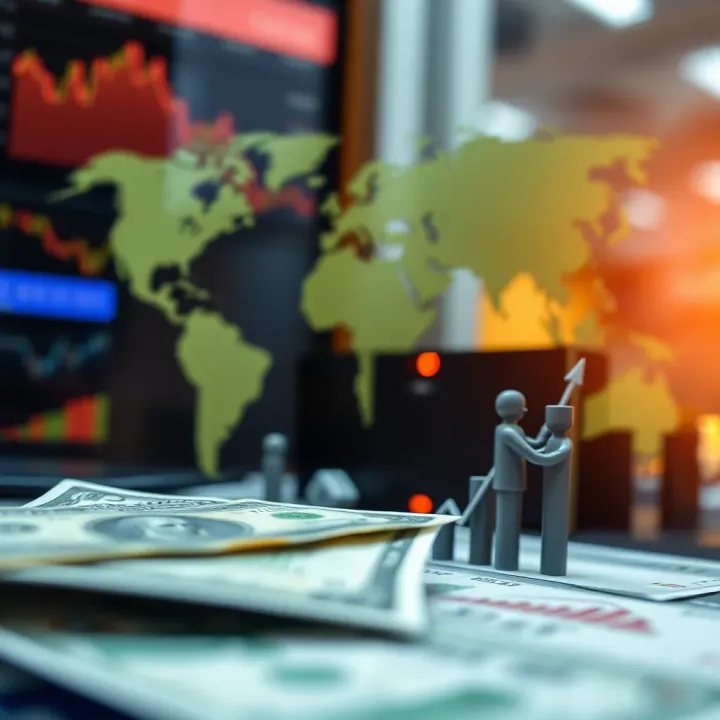Visual representation of global and local economic factors influencing currency values