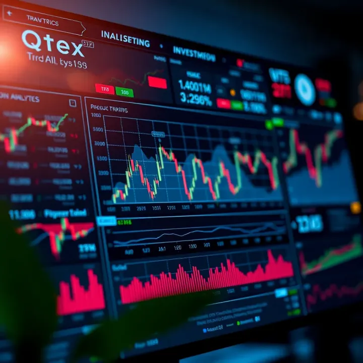 Graph and analytics dashboard illustrating trading trends and investment opportunities in Qotex