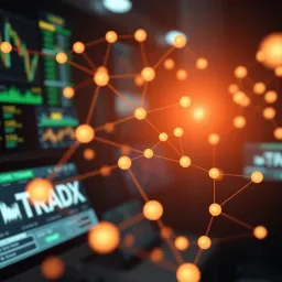 Illustration of digital connections symbolizing affiliate marketing network and commission tracking
