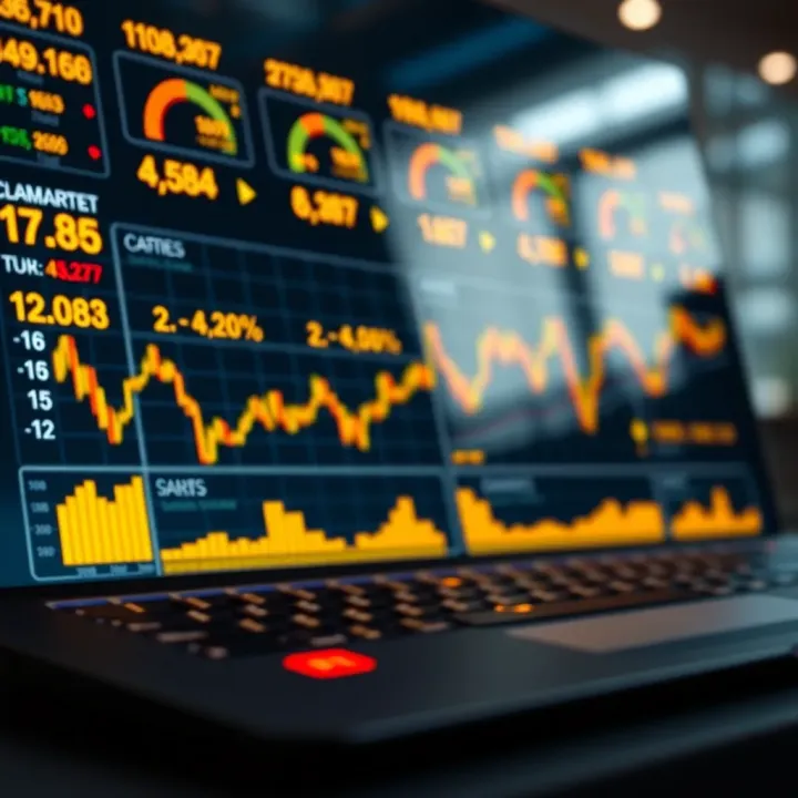 Dashboard with real-time gold market data and trend indicators for investors