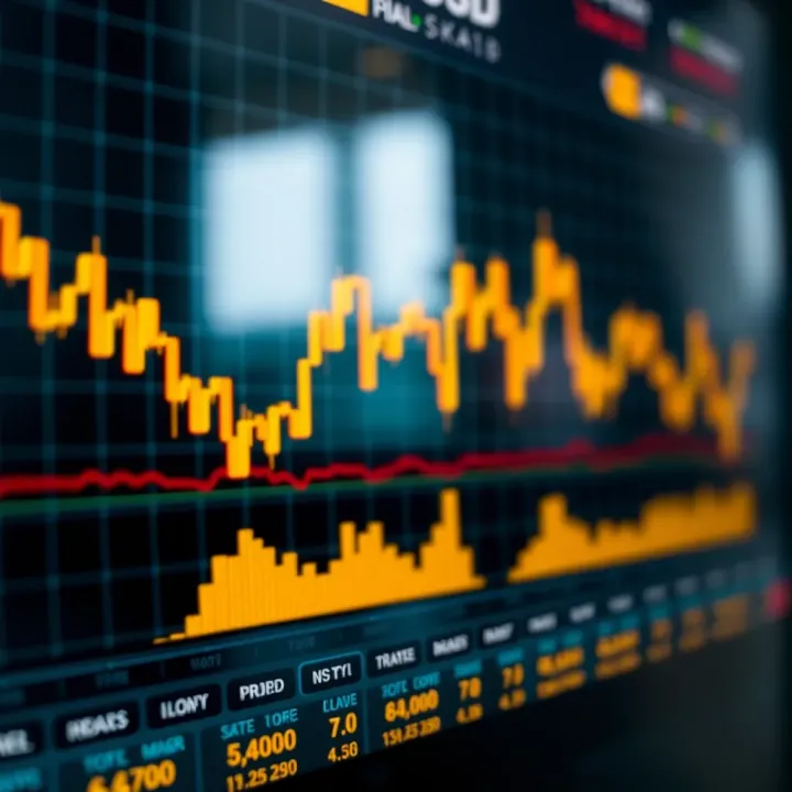 Real-time chart displaying gold price movements against the US dollar with technical indicators