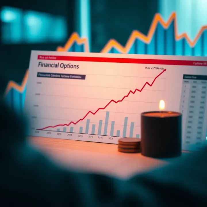 Graph showing risk and benefit balance for investors using financial options as a hedge against economic volatility