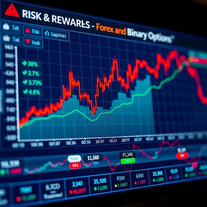 Graph showing risk and reward profiles for Forex trading and binary options investment