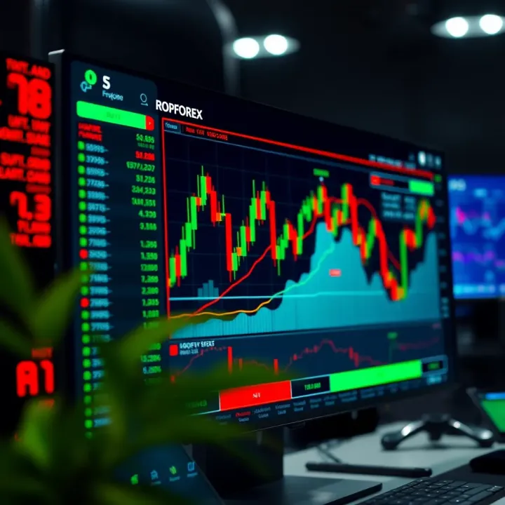 Overview of Roboforex trading platform interface displaying market charts and trading options