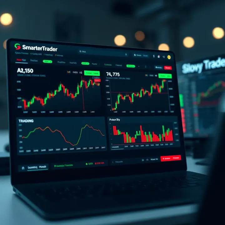 SmarterTrader Real-Time Market Dashboard Overview Dashboard view showing real-time market data and trading tools on SmarterTrader platform