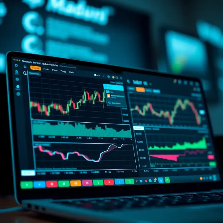 Security features and analytics charts integrated within the SmarterTrader trading interface