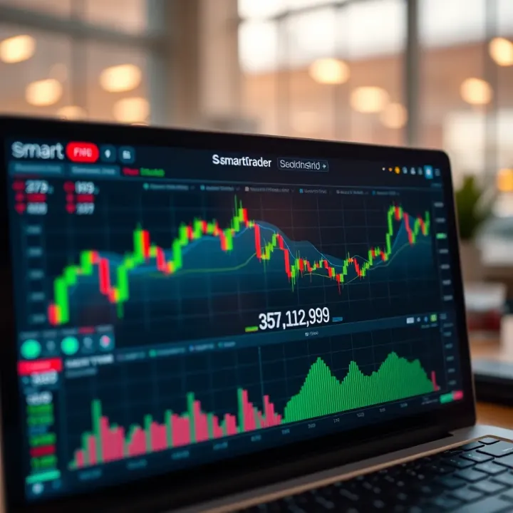 User interface dashboard displaying financial charts and trading tools on a digital platform