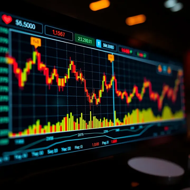 Graph depicting synthetic indices trading with fluctuating market trends and volatility