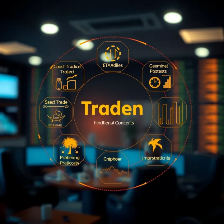 Diagram showing the basic concepts and key components of traden in economic and technological contexts