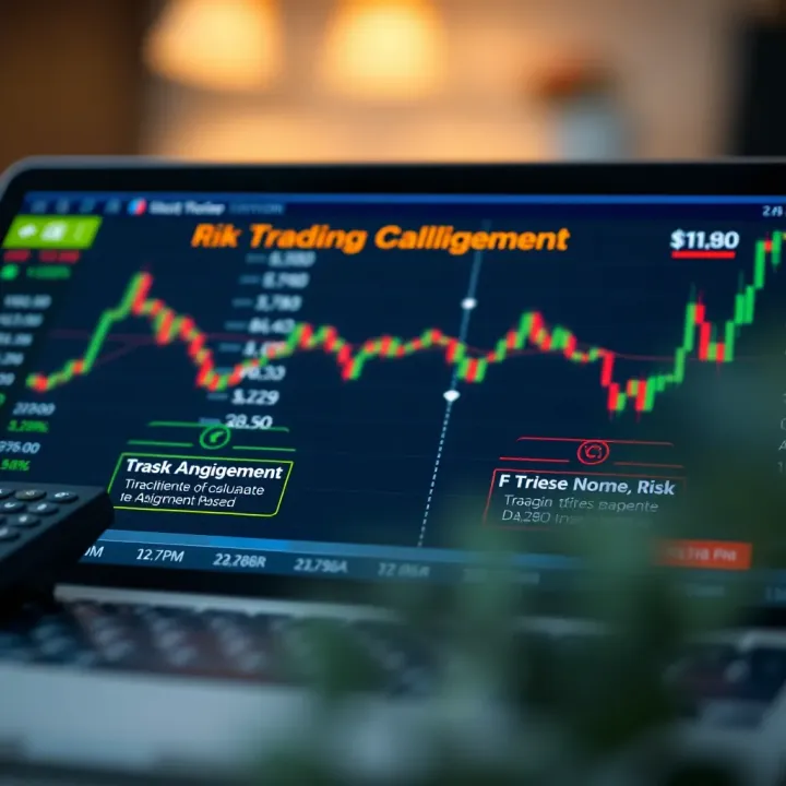 Diagram demonstrating risk management using trading calculator for investment decisions