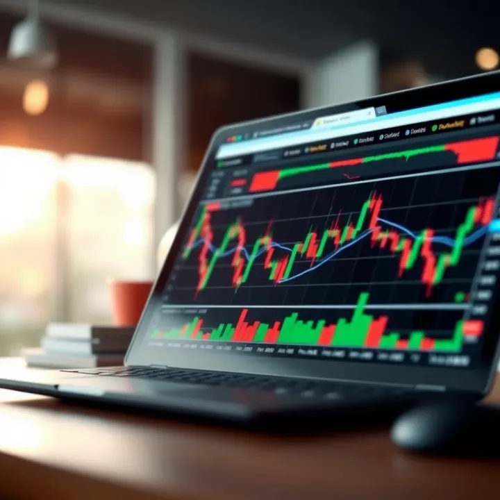 Visual representation of trading indicators and analysis tools from Deriv and TradingView