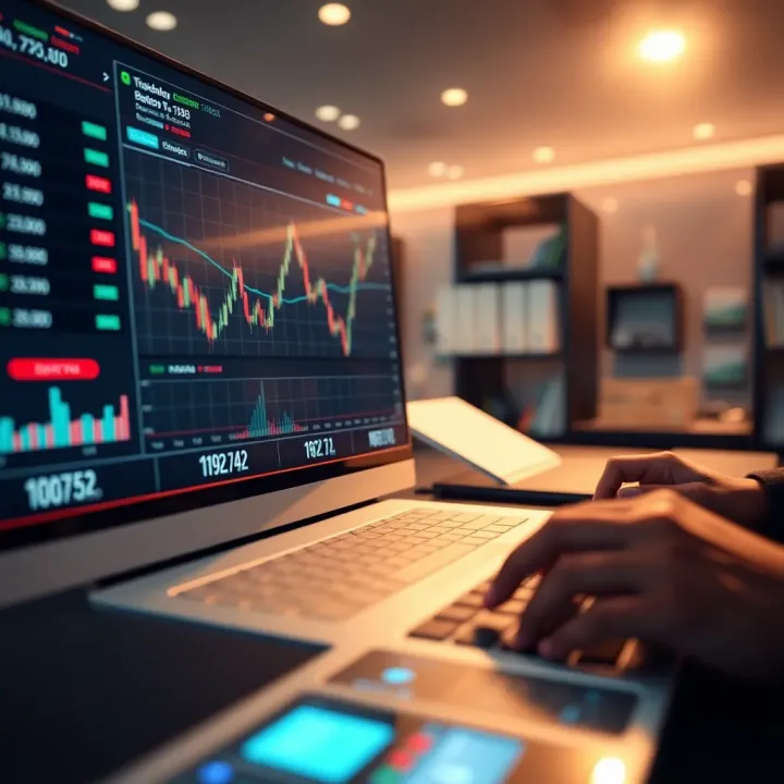 Overview of a digital trading platform interface displaying financial charts and investment options