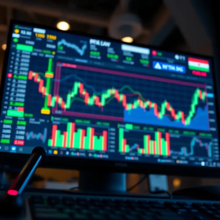 Modern trading platform interface showing graphs and market trends on a computer screen