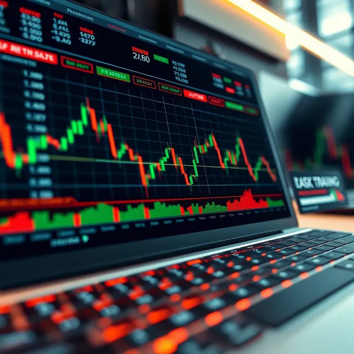 Risk management strategy with financial graphs and trading data