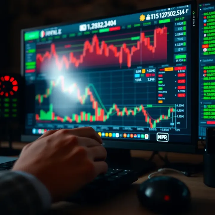 Visual of tools and indicators used for trading options with charts and technical analysis
