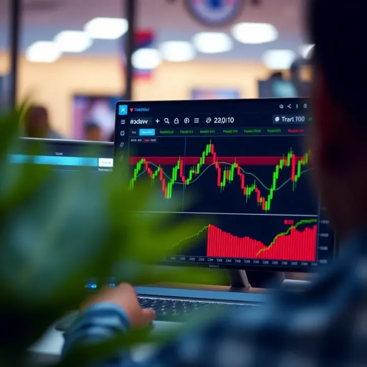 TradingView interface integrated within the Deriv platform showing technical charts and analysis tools