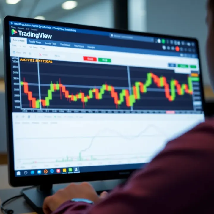 TradingView interface displaying synthetic asset charts and technical indicators for financial analysis