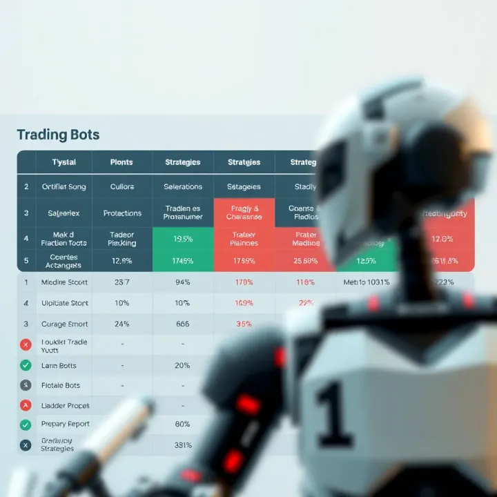 Chart showing different types of trading bots and their respective strategies available on Deriv