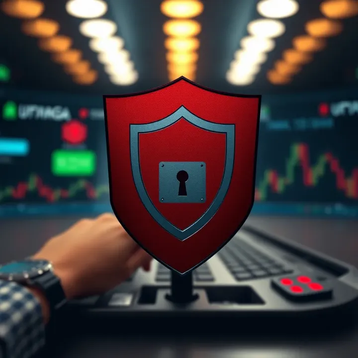 Uprofit Trader Security Measures and User Protection Security shield symbol representing safety measures and secure transactions on trading platform