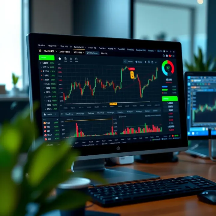Overview of Pocket Option features accessible on computer including indicators and trading tools