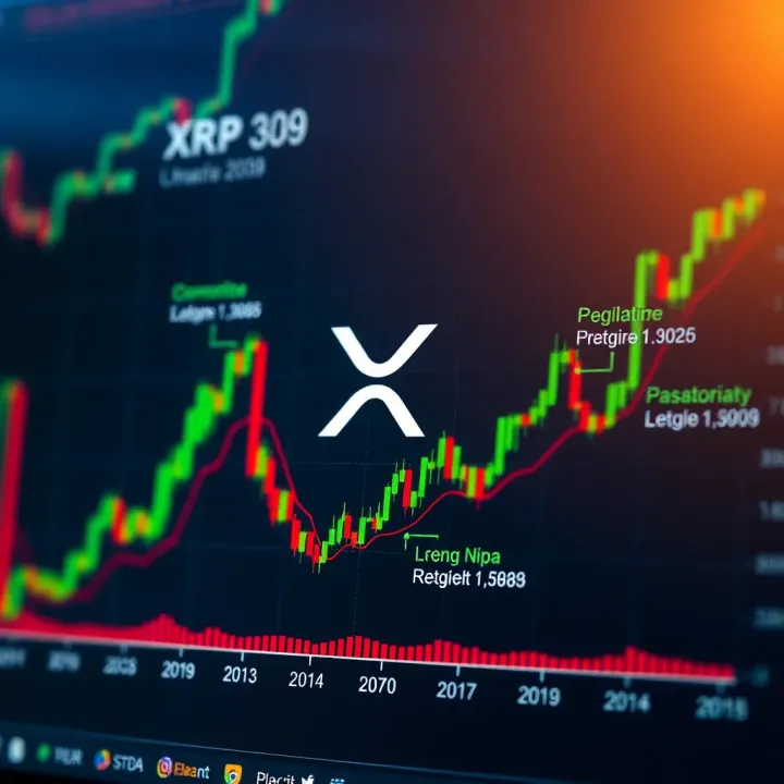 Comparative chart showing XRP performance against other major cryptocurrencies with regulatory impact annotations